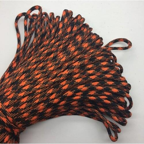 10yards/Lot Mix color Paracord Bracelets Rope 7 Strand Parachute Cord CAMPING HiKING Orange+Black