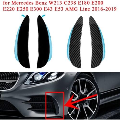 Front Bumper Fog Lamp Spoilder Trim for Mercedes W213 C238 E180 E200 E220 E250 E300 E43 E53 AMG 2016 2017 2018 2019 Splitters