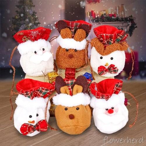 Xmas Gift Bags Christmas Elk Stuffed Packing Bags Happy New Year Xmas Decorations Candy Bags Party Storage Wrapper Apple Bag