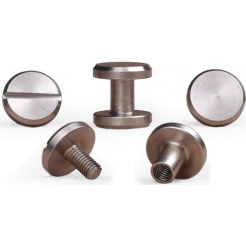 3/4/5/6/7/8MM Stainless Steel FLAT Button Stud Chicago Screws Rivet Screws Belt Buttons Studs Leather Craft DIY Head Dia.8MM