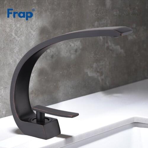 FRAP Modern Style Basin Faucet Brass Made Black Painting Sink Mixer set Vanity Cold and Hot Water Bathroom Tap Crane Y10004