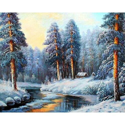 Snowing style Embroidery Counted Cross Stitch Kits Needlework - Crafts 14 ct DMC Color DIY Arts Handmade A36955