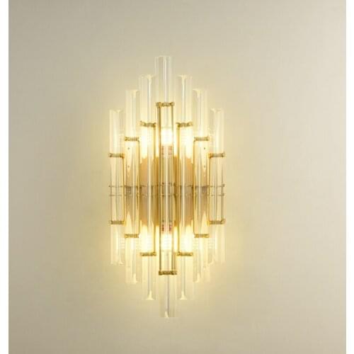Modern luxury crystal wall light nordic gold wall lamp stairs led light bedroom Living Room wall decor lights lighting wandlamp