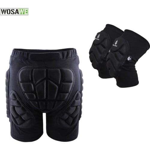 Sports Gear Protective Hip Pad + Knee Pads Ski Skate Skateboard Snowboard Protection Drop Resistance Roller Padded Shorts