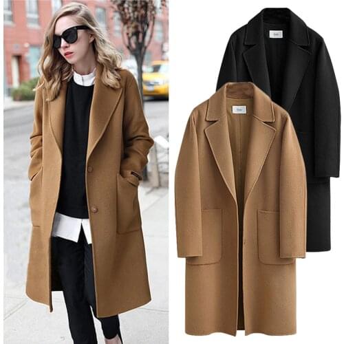 Plus Size 5XL Autumn Winter Coats 2021 European Style Women Long Coats Single-breasted Hairy Female Jacket Coat Women Clothes