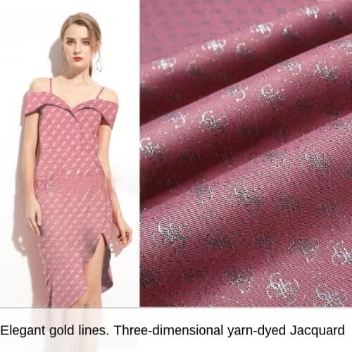 Gold wire three-dimensional yarn-dyed jacquard fashion fabric, sewing fabric factory store is not out of stock