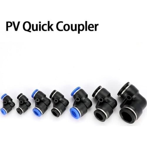10PCS PV L-shaped Elbow Right-angle Pneumatic Connector Hose Pneumatic Quick Fitting Pipe Connector Pneumatic Components 4-16mm