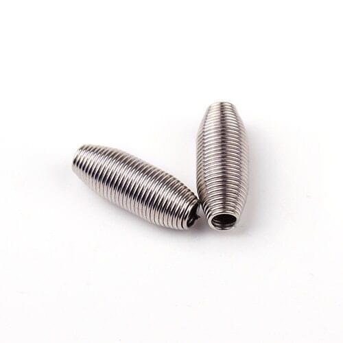 100pcs/lot Hole 2mm Rhodium Color Spring Beads Metal Tube Caps DIY Bracelet Necklace Jewelry Findings Accessories F2034