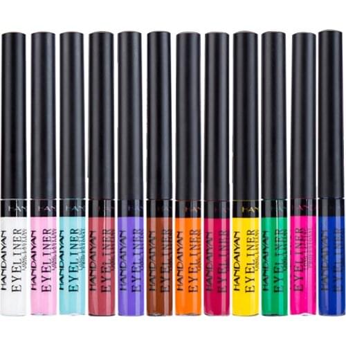 12 Colors Waterproof Matte Eyeliner Lasting Makeup Liquid Cosmetics Pen Long Lasting Makeup Liquid Eye Liner Cosmetic Pen