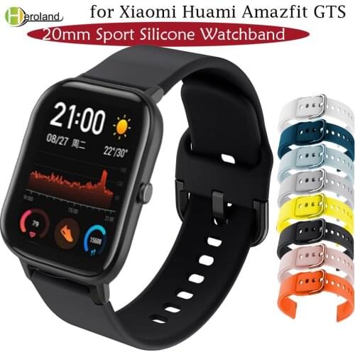 20MM For Huami Amazfit GTS / GTR 42MM Sport Silicone Watchband for Samsung Galaxy Watch 42mm / active 2 / 3 41mm Bracelet strap