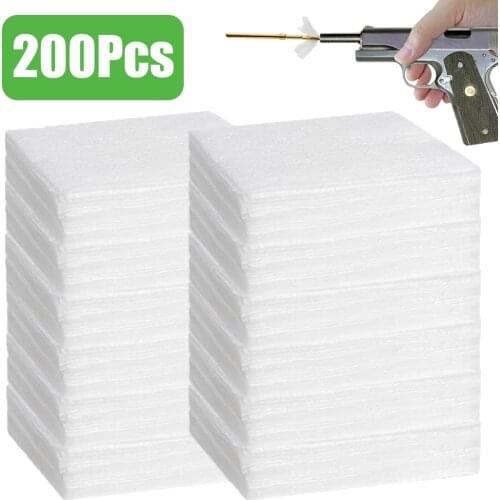 200PCS 5*6cm Tactical Gun Cleaning Cotton Airsoft Shotgun Clean Patch Portable Pistol Rifle Clean Cloth Gun Cleaning Tool