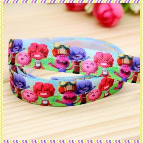 5/8'' Free shipping Fold Elastic FOE cartoon printed headband headwear hairband diy decoration wholesale OEM P4239