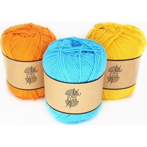Free Shipping 50g/ball 100% Cotton Baby Yarn For Knitting Baby Sweaters Shoes Hats Yarn B
