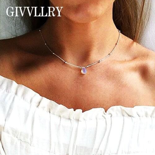 Free Shipping Star Moon Heart Natural Stone Pendant Choker Necklaces for Women Metal Beads Chain Necklace Men Jewelry