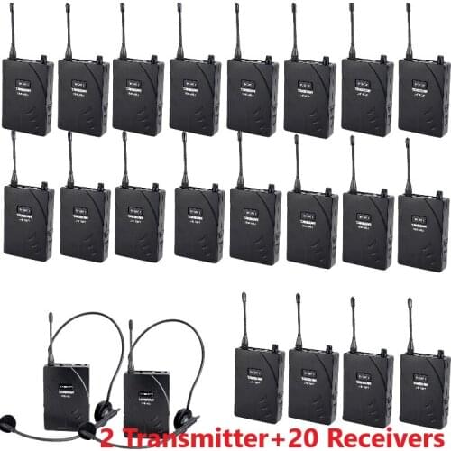 Takstar UHF-938/ UHF 938 UHF frequency Wireless Tour Guide System 50m Operat Range 2 Transmitter+20 Receivers for Tour guiding