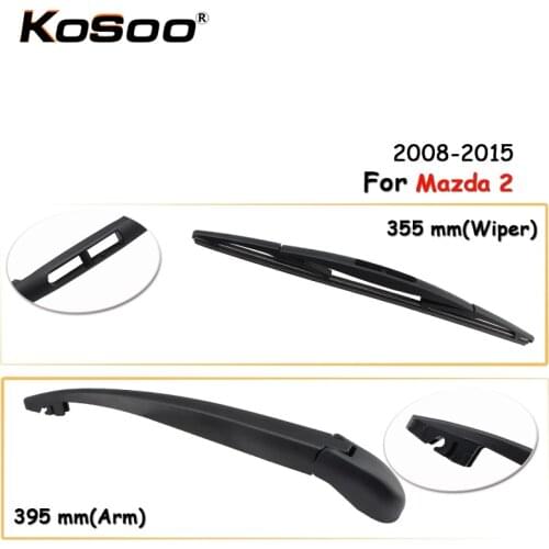 KOSOO Rear Car Wiper Blade For Mazda 2,355mm 2008 2009 2010 2011 2012 2013 2014 2015 Rear Window Windshield Wiper Blades Arm