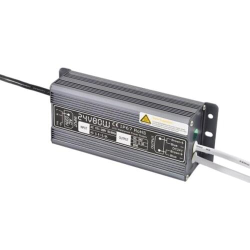DC 24V 80W waterproof IP67 led driver Access control driver adapter led light transformer 3.3A power charger for leds