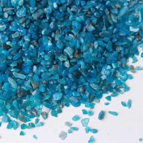500g Blue Apatite Crystal Gravel Polished Healing Decorative Rock