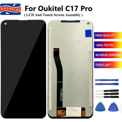 100% Tested For OUKITEL C17 Pro LCD Display + Touch Screen Assembly OUKITEL C17Pro Phone Front Glass Display Screen + Glue&Film