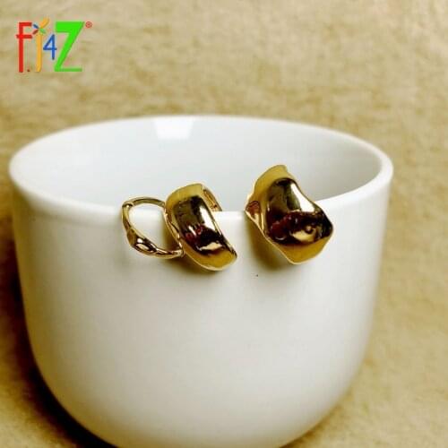 F.J4Z New Trend Cuff Earrings for Women Simplicity Metal Alloy Non-pierceing Ear Cuffs Sets Rock Lady Statement Earrings Jewelry