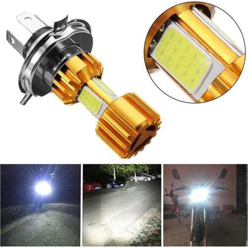 H4 Motorcycle 10W LED 3 COB Motorcycle Headlight Bulb 500LM Hi/Lo Beam Light