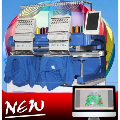 China 10 years service ! Factory Bigger Working Area 400*500 mm 2 Head DAHAO Computer Embroidery Machine Flat Garment T-shirt