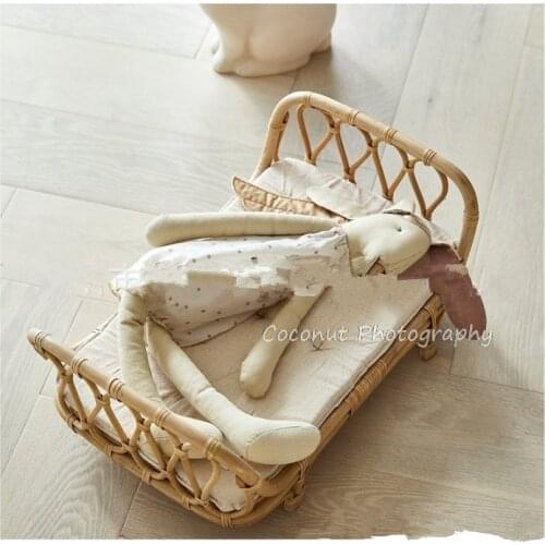 Coconut Newborn Photography Props Bamboo rattan bed for baby shooting studio