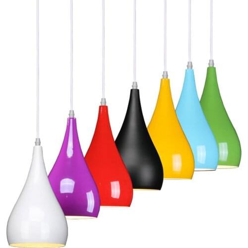 Kitchen Modern fashion simple LED pendant light for dining room Restaurant lamp aluminum hanging room lamp Renovation Lampshade