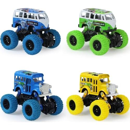 Alloy Climbing School Bus & Door Opened Diecast Car Off-road Vehicles Metal Bus Toys Pull Back Function Boys Children Xmas Gifts
