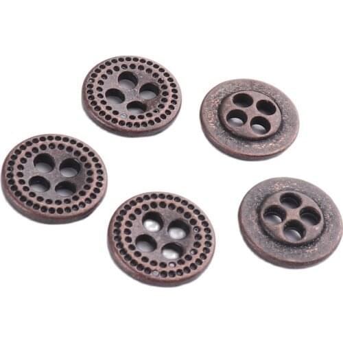 Metal 4-holes 11mm Flatback buttons for Garment Coat Jeans Clothes Sewing Garment Accessories Scrapbooking Decoration parts DIY