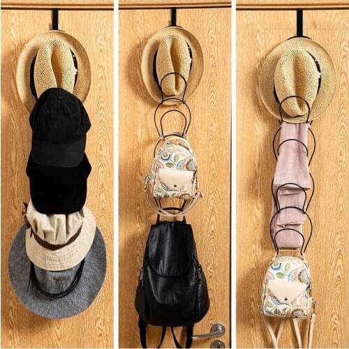 Multi Layer Hanging Chain Coat Rack Hook Door Without Nail Free Hook Closet Wardrobe Wrought Iron Bag Scarf Storage Rack