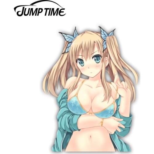 Jump Time 13cm x 9.9cm Sena Kashiwazaki Render Sexy Anime Girl Stickers For Car Window Bumper Vinyl Decal Car Accessories