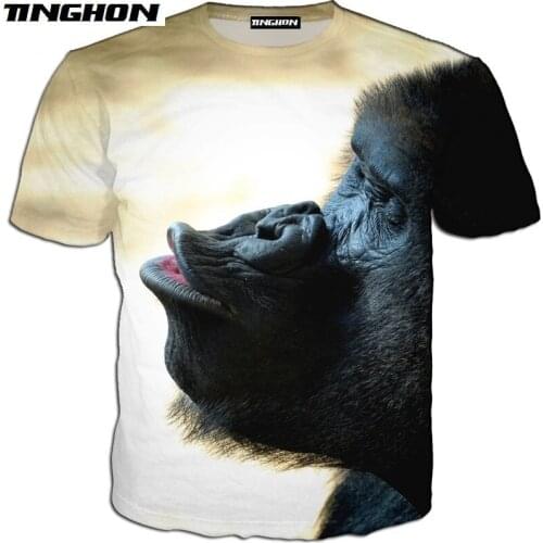 XS-7XL New Men Animal T Shirt Orangutan/Monkey 3D Print Men Women Short Sleeves Summer Streetwear Casual T shirt 01