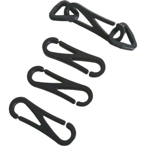 Wholesale 100pcs/Lot Black KAM Plastic Snap Clip Hooks Mini Carabiner Backpack Paracord Strap Hooks KAM-31MM
