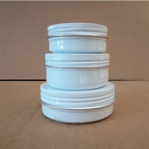 Wholesale 30/50/60/80/100/150g Aluminum Tin Jar Metal Containers Lip Balm Container Empty White Jars Cream Pot Box Makeup Bottle