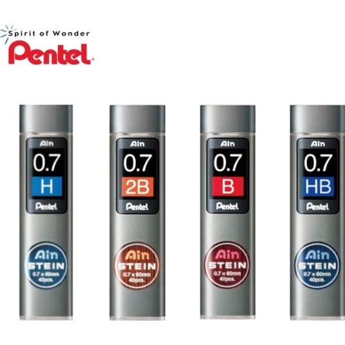 Pentel 4pcs Stein Enhanced Silica Pencil Lead Refills 0.7mm *60 mm 2H, B, 2B For Mechanical Pencils Writing Supplies