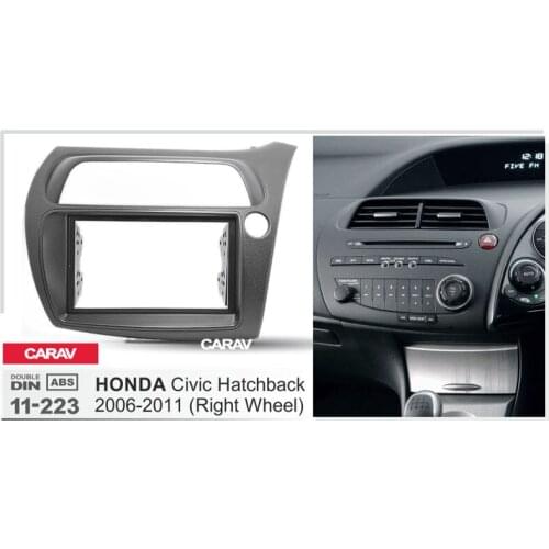 Radio Fascia for HONDA Civic Hatchback 2006-2011 Right Wheel Double Din Radio DVD Stereo CD Panel Dash Mount CARAV 11-223