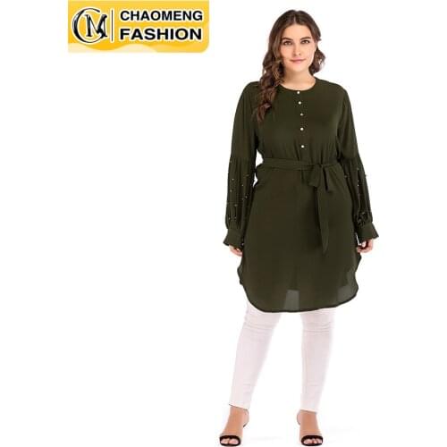 Plus Size Fashion Design Blouse Mujer Chiffon High Quality Belt Tied Waist Elegant Shirt America Europe Africa Casual Women Tops