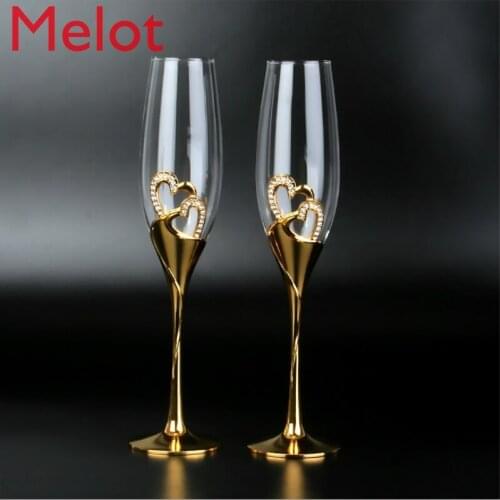 High-End Crystal Diamond Set Goblets Wine Glass Champagne Glass 2 Sets Home Gift Box Creative Personalized Wine Set
