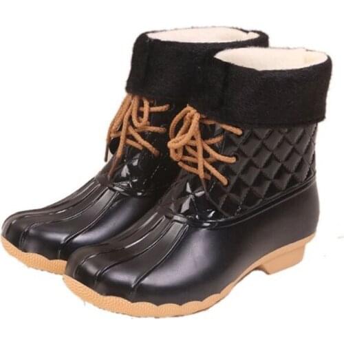 Winter Warm Rain Boots PVC Hunting Boots Water Shoes Fashion Women Rubber Shoes Anti-slip Waterproof Casual Thicken Rainboots