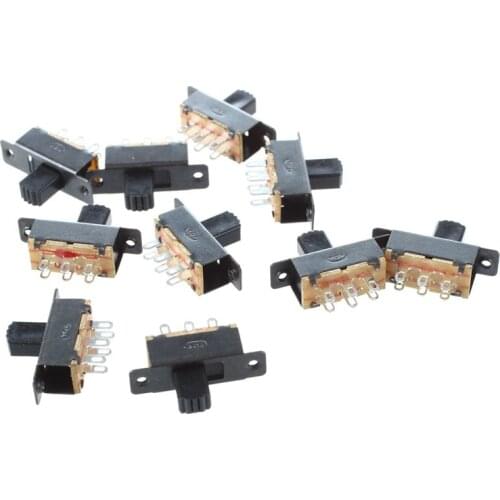 10 Pcs SS22F25-G7 2 Position DPDT 2P2T Panel Mount Mini Slide Switch Solder Lug