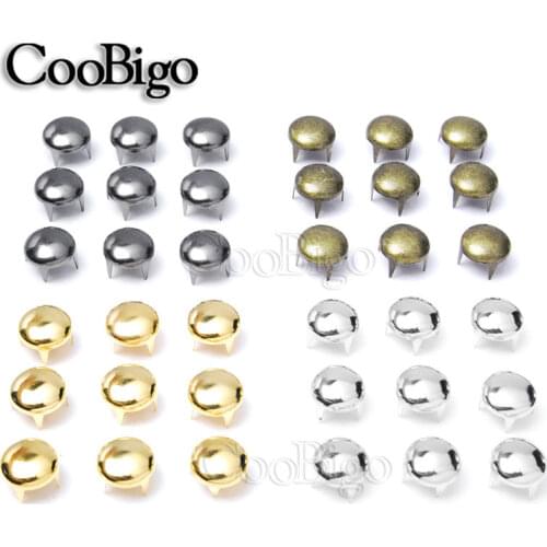 100pcs 9mm Round Dome Rivets Spike Studs Outdoor Spots Nailhead Punk Rock DIY Leather Craft Shoes Clothing Bag Parts Decoration