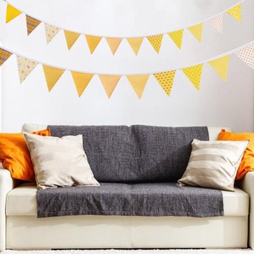 3pc Fabric Bunting Banner White Heart Flags Vintage Party Wedding Burlap Banners Newest Wedding Decoration Cent