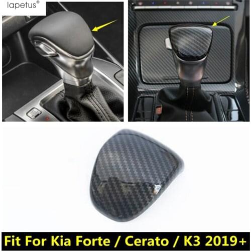 Carbon Fiber Accessories For Kia Forte / Cerato / K3 2019 - 2021 ABS Gear Shift Handle Head Knob Sticker Cover Kit Trim Interior
