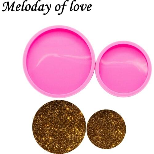 Shiny Glossy 2.3/3 inches Round epoxy resin molds Circle coaster silicone mold diy making geode coasters custom mould DY0270