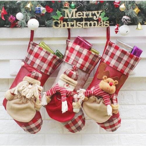 Large Creative Christmas Stocking Chrismas Decorations for Home Christmas Tree Ornaments Gift Holders Stockings SN3504