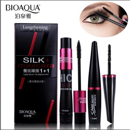 BIOAQUA Brand Black Silk Fiber Mascara Makeup Set Eyelash Extension Lengthening Volume 4D Mascara Waterproof Cosmetics