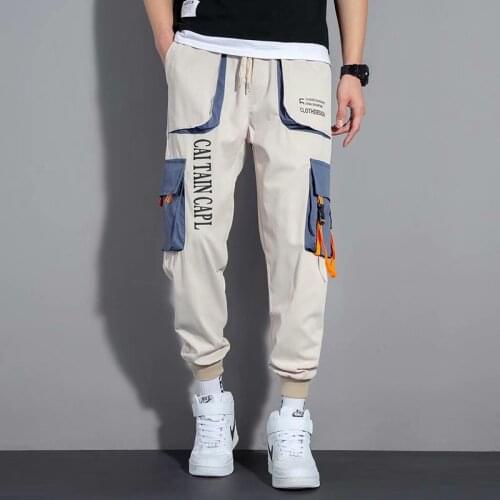 Fashion Mens Pant Spring Autumn Korean Streetwear Cargo Pants Joggers Pants Men Casual Men Clothing Elastic Waist Men Pants