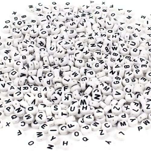 Mixed Acrylic Letter Beads Alphabet Digital Cube Round Flat Loose Spacer Beads For Jewelry Making DIY Crafts Bracelet Accessory