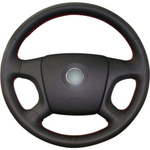 Top Leather Steering Wheel Hand-stitch on Wrap Cover For Skoda Octavia 2005-2009 Fabia 2005-2010